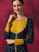 Thumbnail for Aks Ethnic Motifs Printed Zari Anarkali Kurta - Distacart