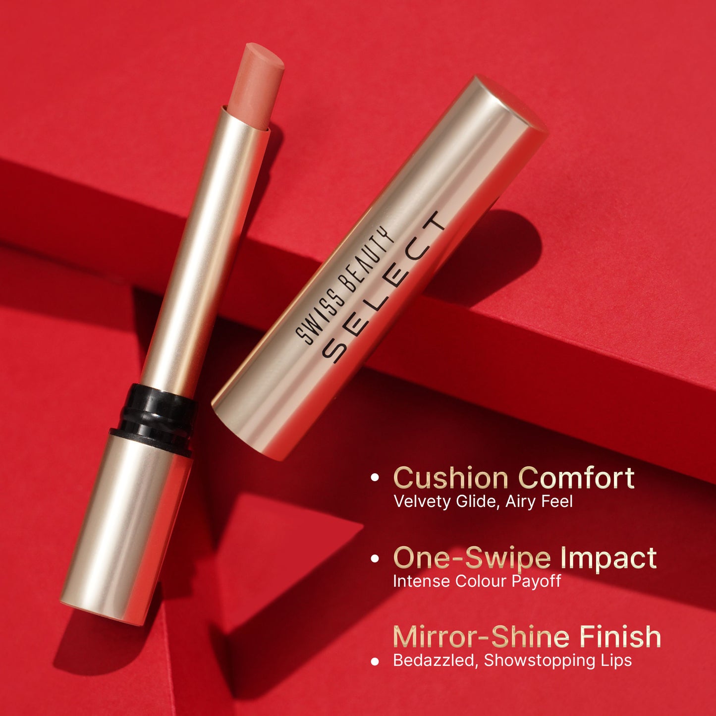 Swiss Beauty Select High On Shine Lipstick - 8 Scarlet Red - Distacart