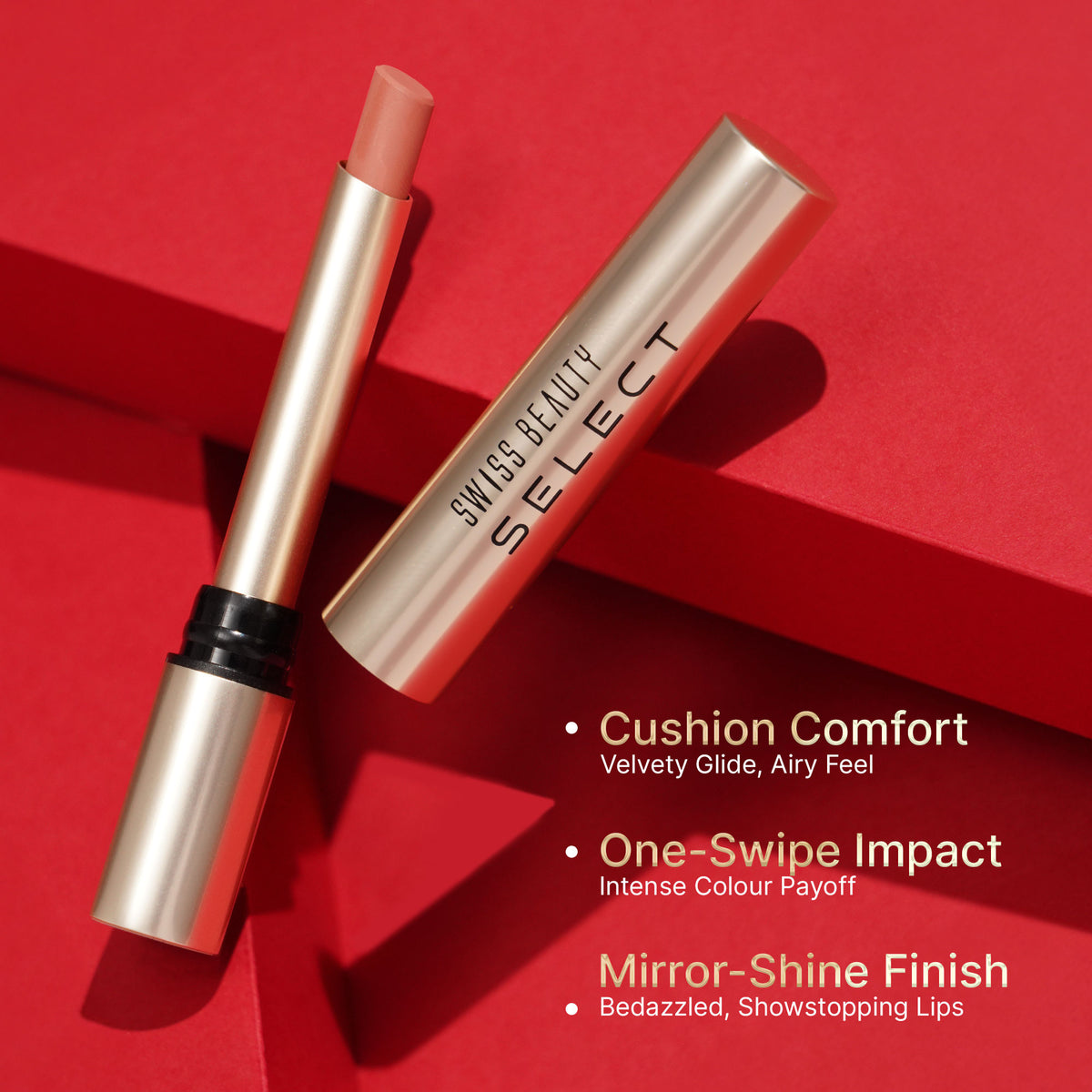 Swiss Beauty Select High On Shine Lipstick - 11 Powerful Pink - Distacart