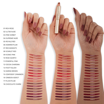 Swiss Beauty Select High On Shine Lipstick - 11 Powerful Pink - Distacart