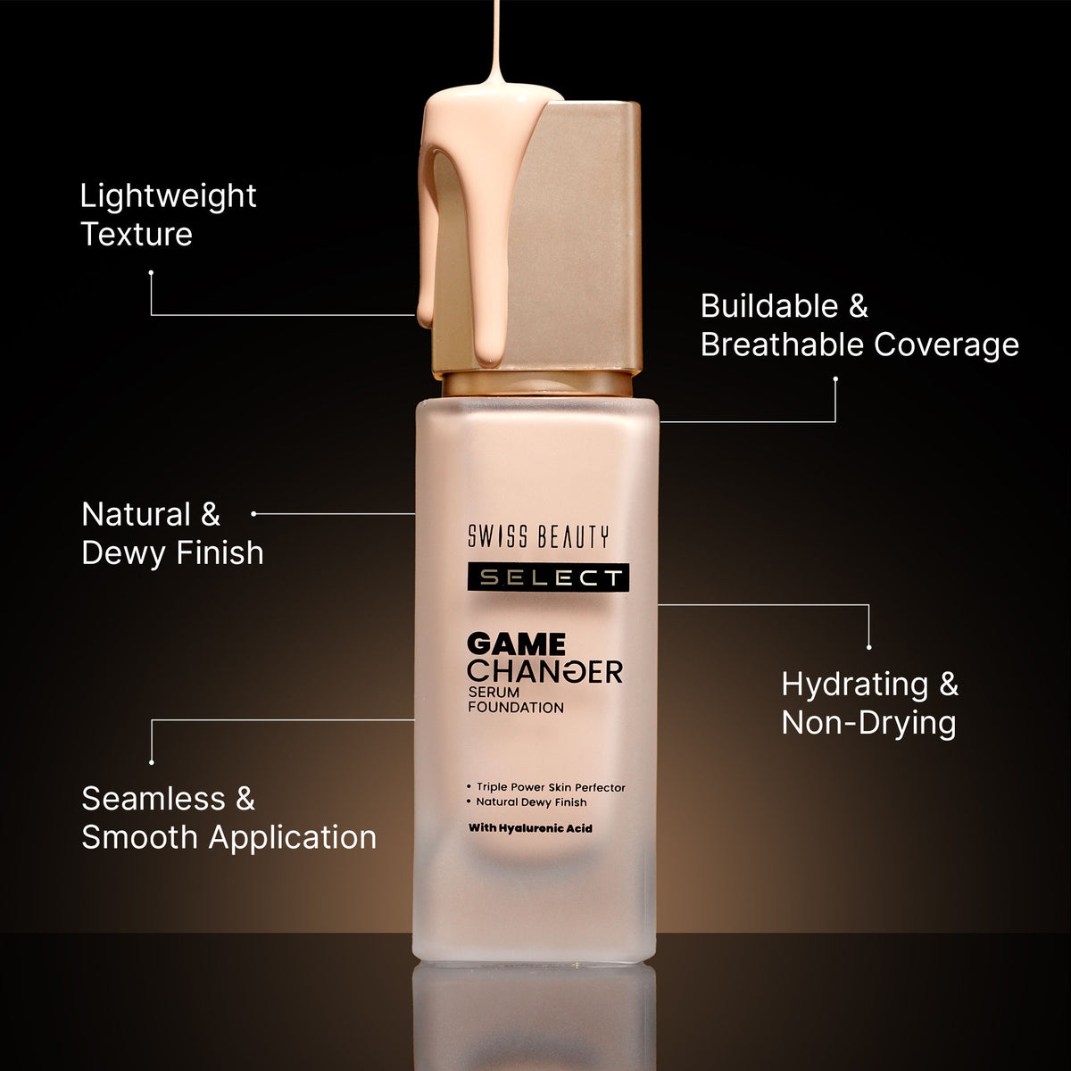 Swiss Beauty Select Game Changer Serum Foundation - Creamy Vanilla - Distacart