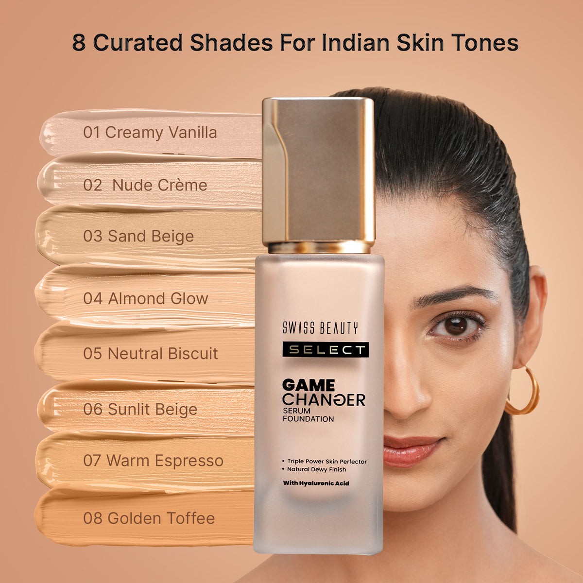 Swiss Beauty Select Game Changer Serum Foundation - Creamy Vanilla - Distacart