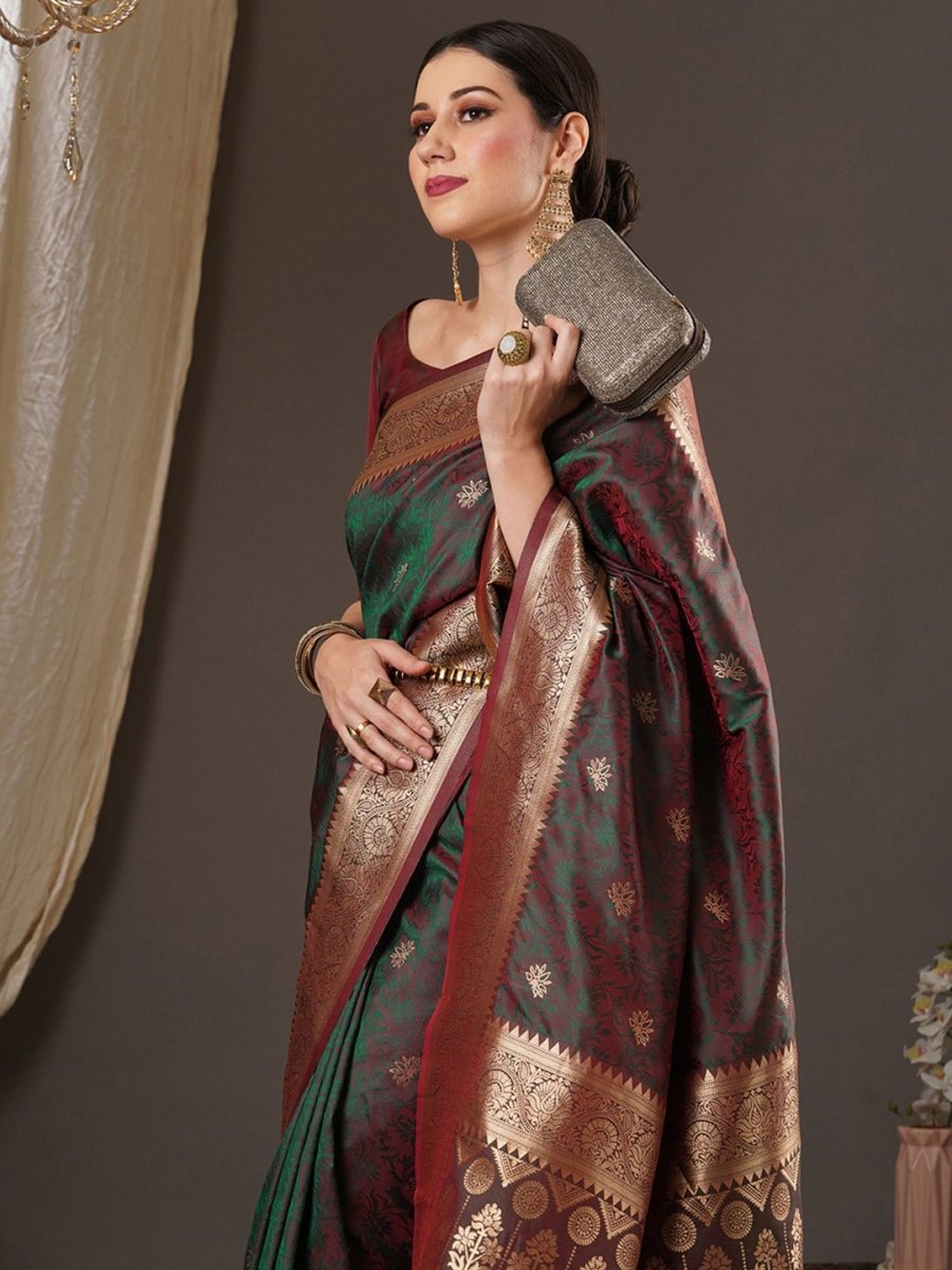 Anouk Woven Design Zari Banarasi Saree - Distacart