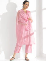 Thumbnail for Anouk Ethnic Motifs Printed Regular Pure Cotton Kurta With Trousers & Dupatta