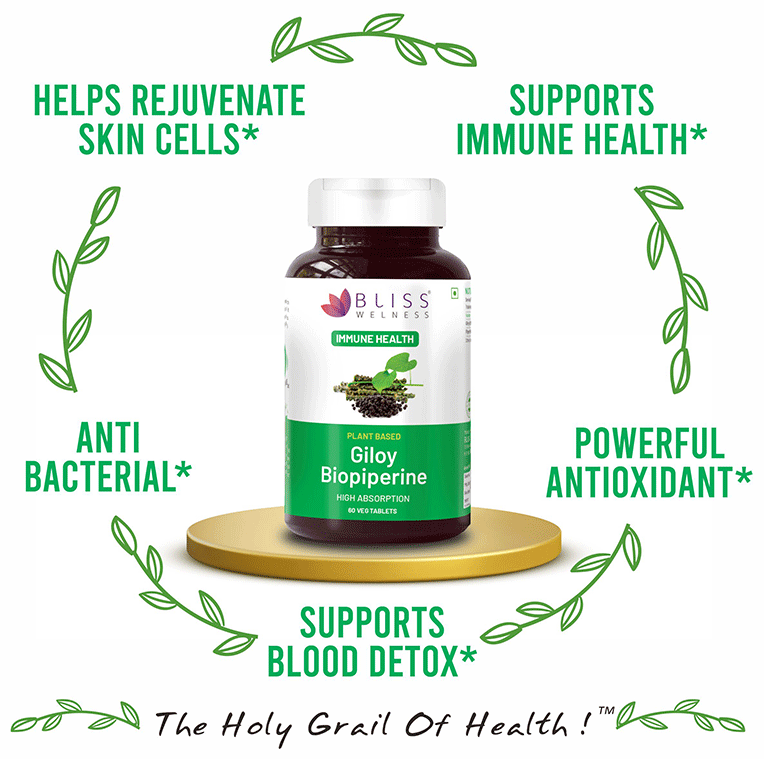 bliss welness immune health giloy biopiperine veg tablet
