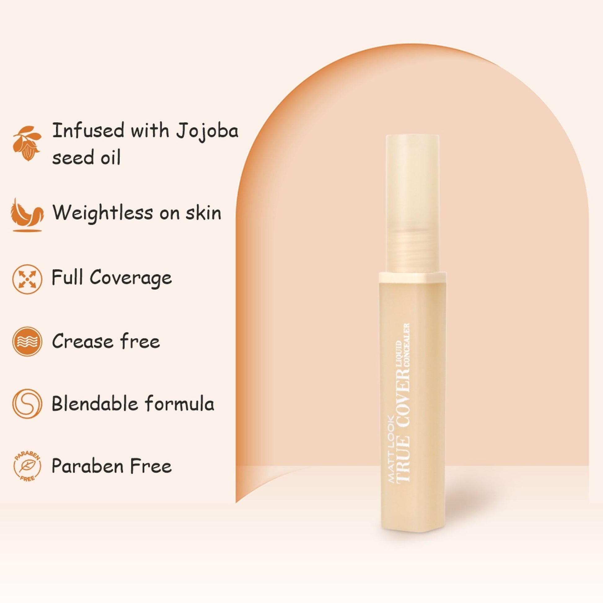 Matt Look True Cover Full Coverage Ultra Blendable Liquid Concealer - 50 Green Corrector - Distacart