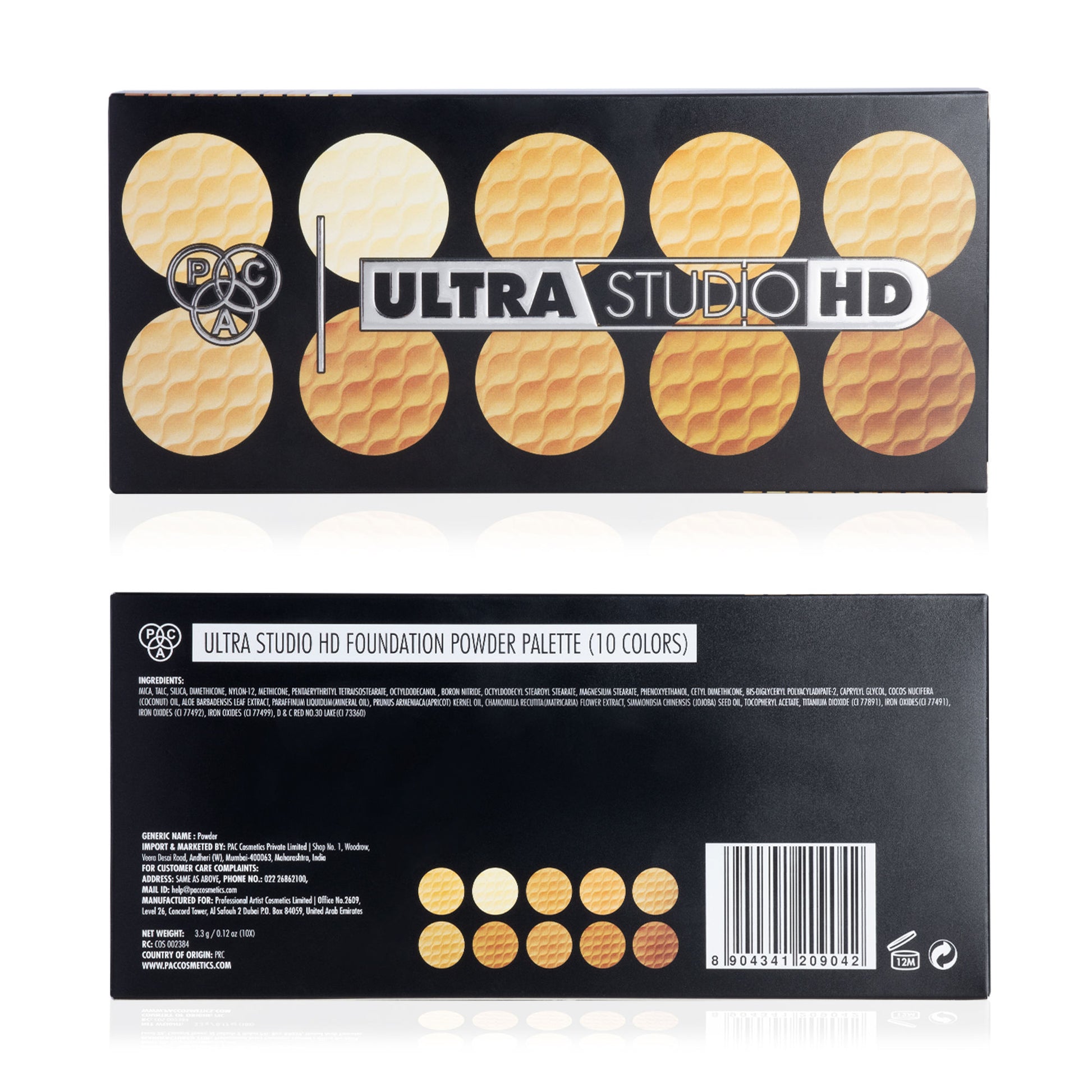 PAC Studio HD Powder Foundation Palette - Oil Control, Medium to Full Coverage & Even Natural Finish - Distacart