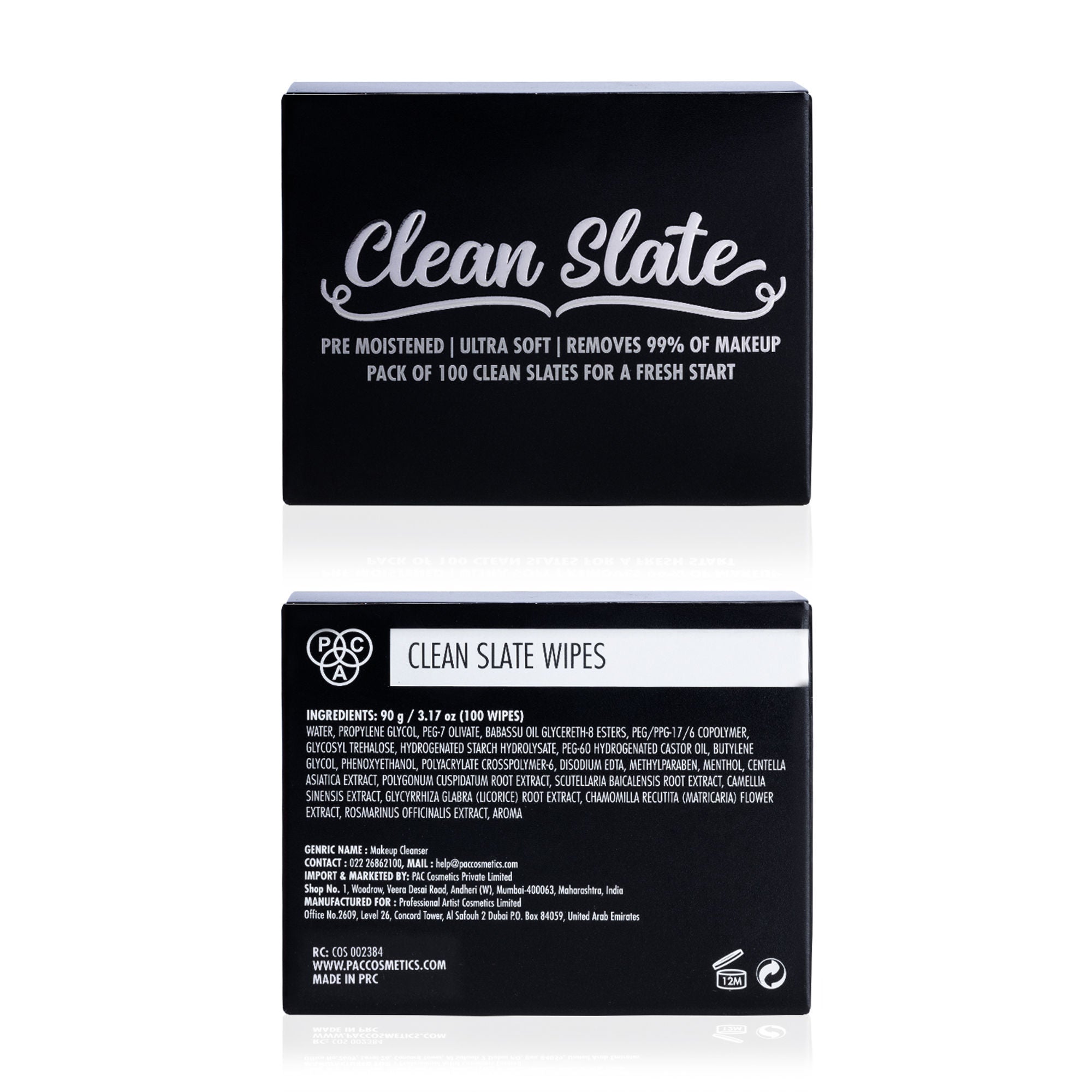 PAC Studio Clean Slate Wipes 100 Wipes