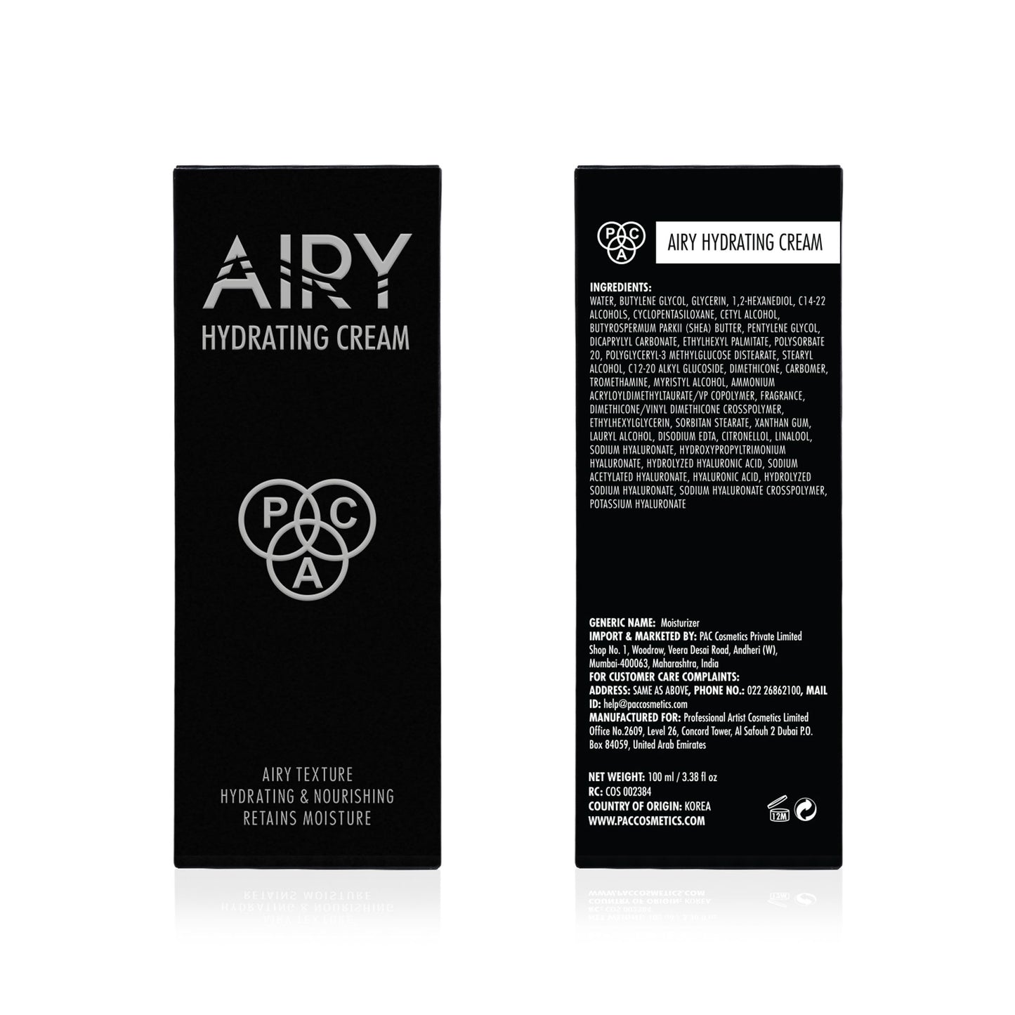 PAC Studio Airy Hydrating Cream - Ultra Lightweight, Non-Greasy Formula, Absorbs Fast & Deeply Hydrates - Distacart