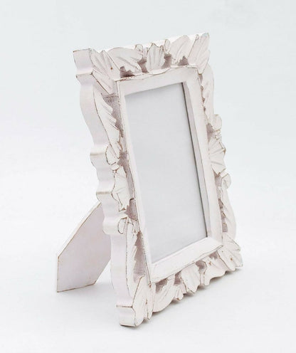 Adan's Homes PF01 Decorative Handcrafted Wooden Photo Frame (White) - Distacart