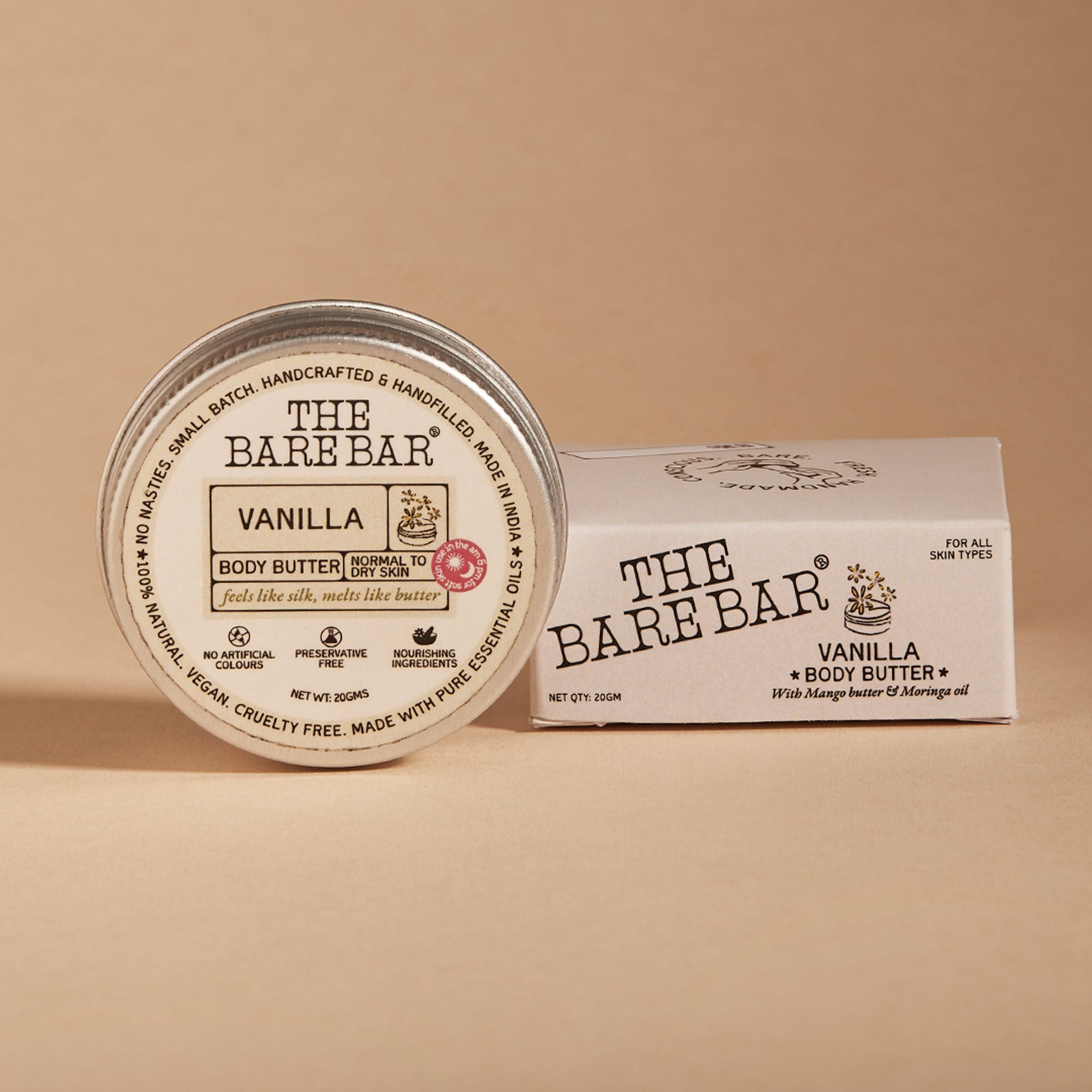 The Bare Bar Vanilla Body Butter - Deeply Moisturizing Vanilla Cream With Natural Butters - Distacart