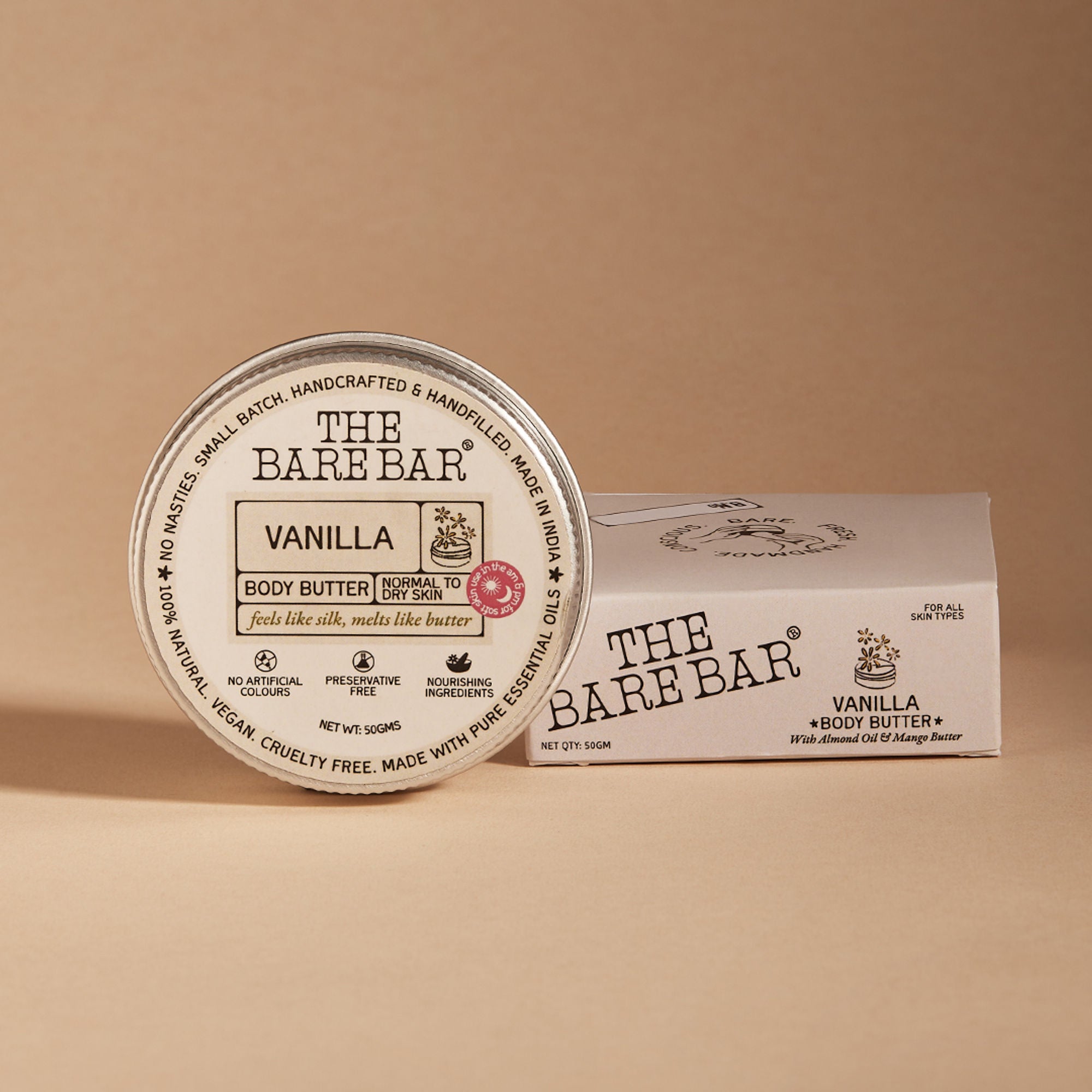The Bare Bar Vanilla Body Butter - Deeply Moisturizing Vanilla Cream With Natural Butters - Distacart