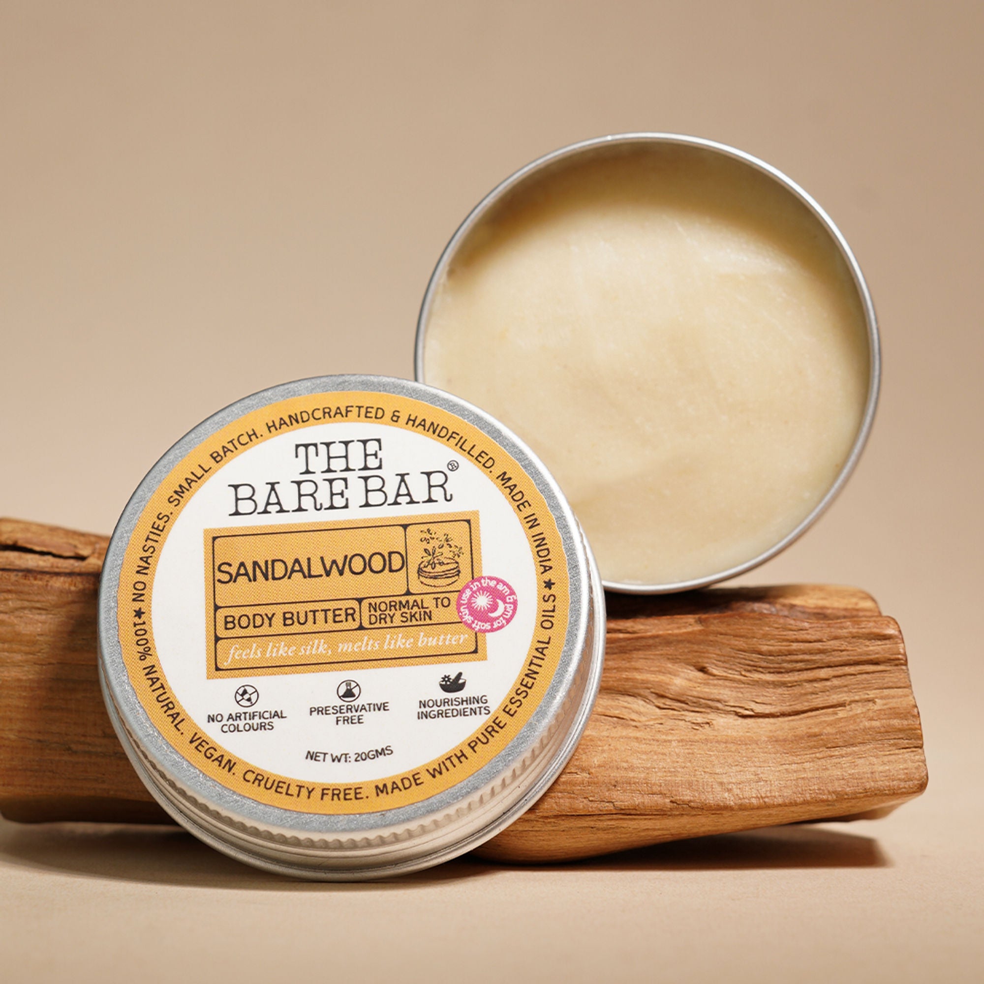The Bare Bar Sandalwood Body Butter - Nourishing Woody Butter With Shea, Mango, Vit E - Distacart