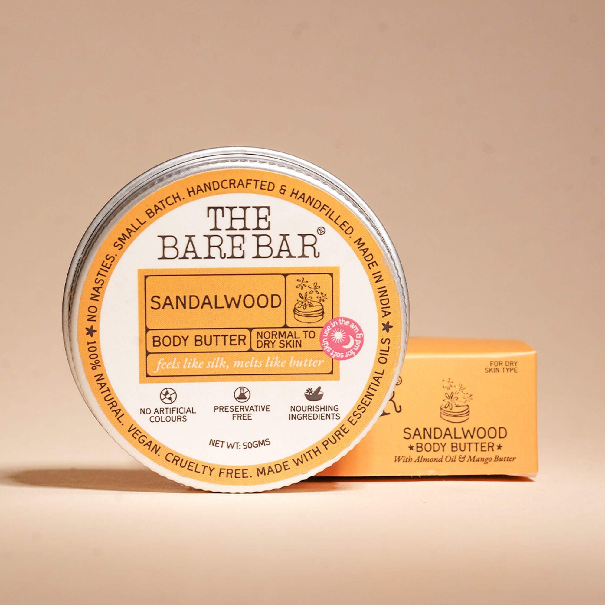 The Bare Bar Sandalwood Body Butter - Nourishing Woody Butter With Shea, Mango, Vit E - Distacart