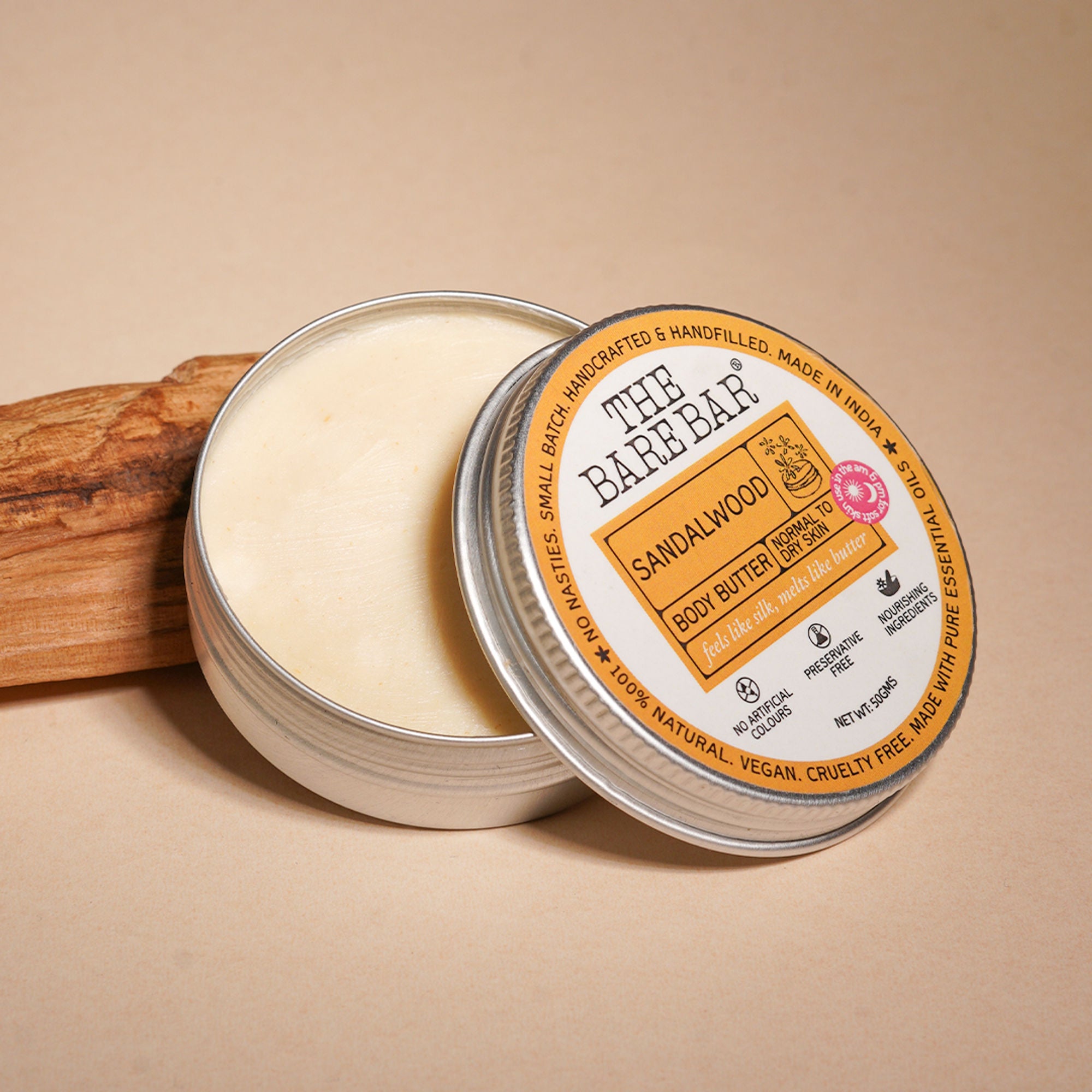 The Bare Bar Sandalwood Body Butter - Nourishing Woody Butter With Shea, Mango, Vit E - Distacart