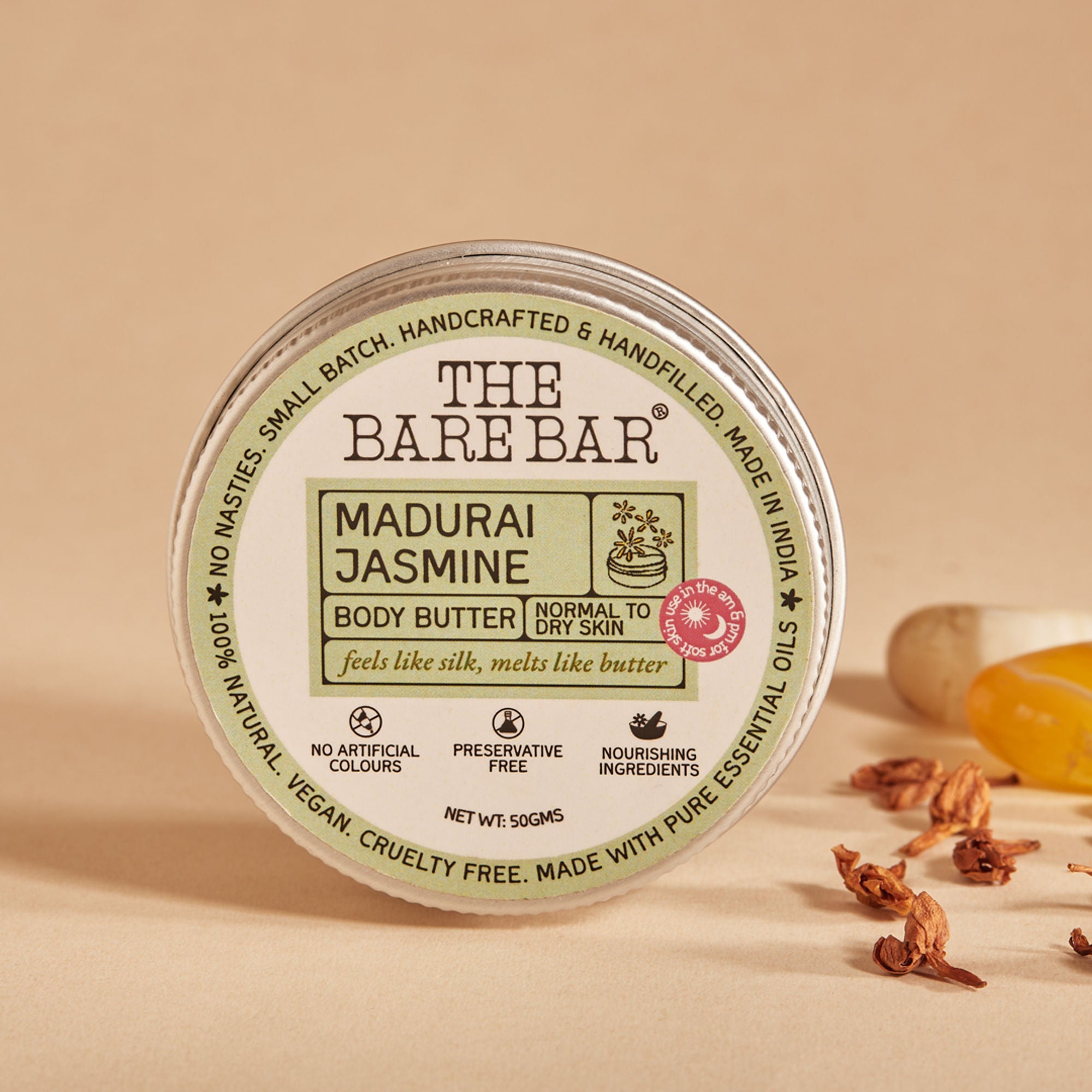 The Bare Bar Madurai Jasmine Body Butter - Floral Moisturizer For Smooth, Radiant Skin - Distacart