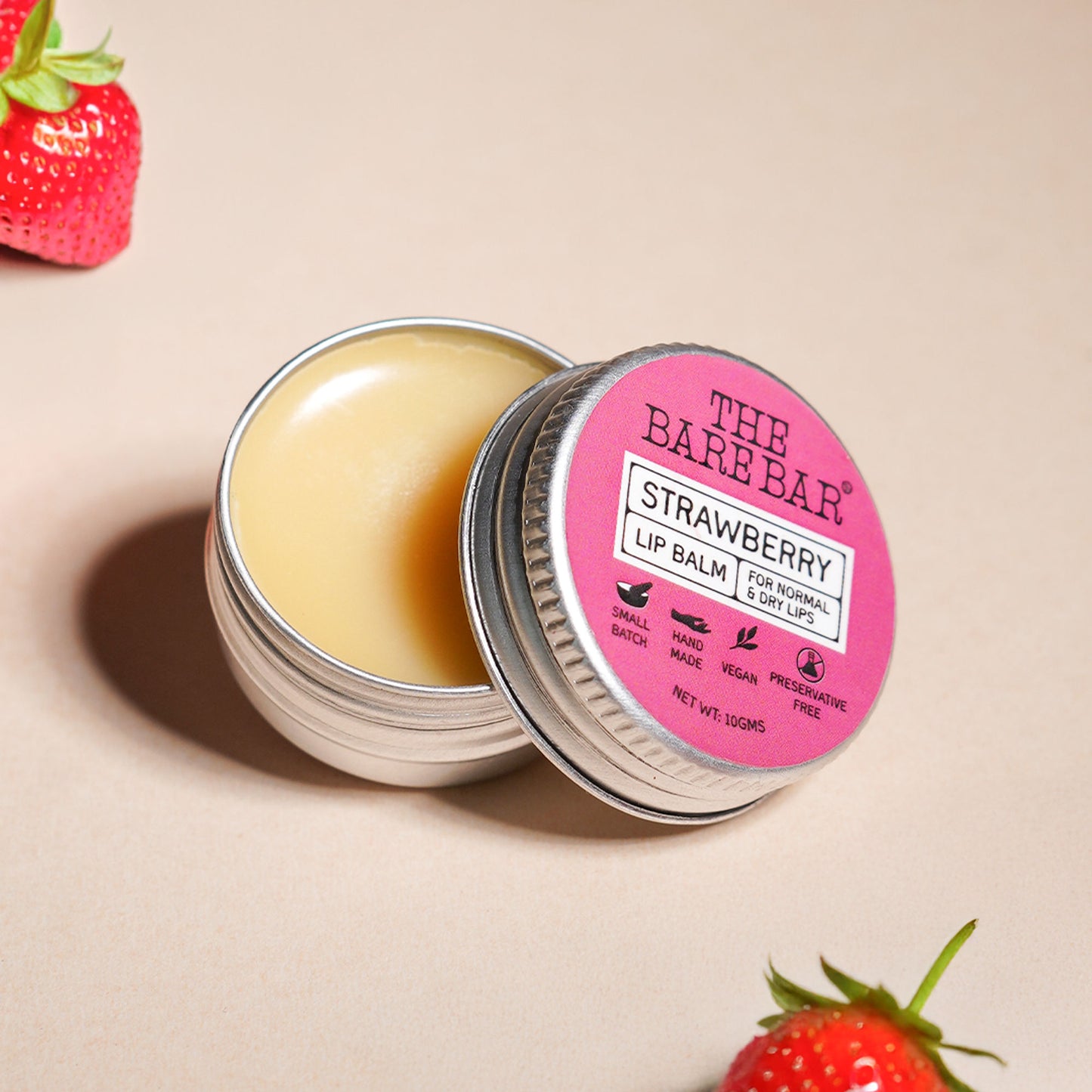 The Bare Bar Berry Blast Lip Balm - Buttery Moisture For Pigmented, Dry Lips - Strawberry - Distacart