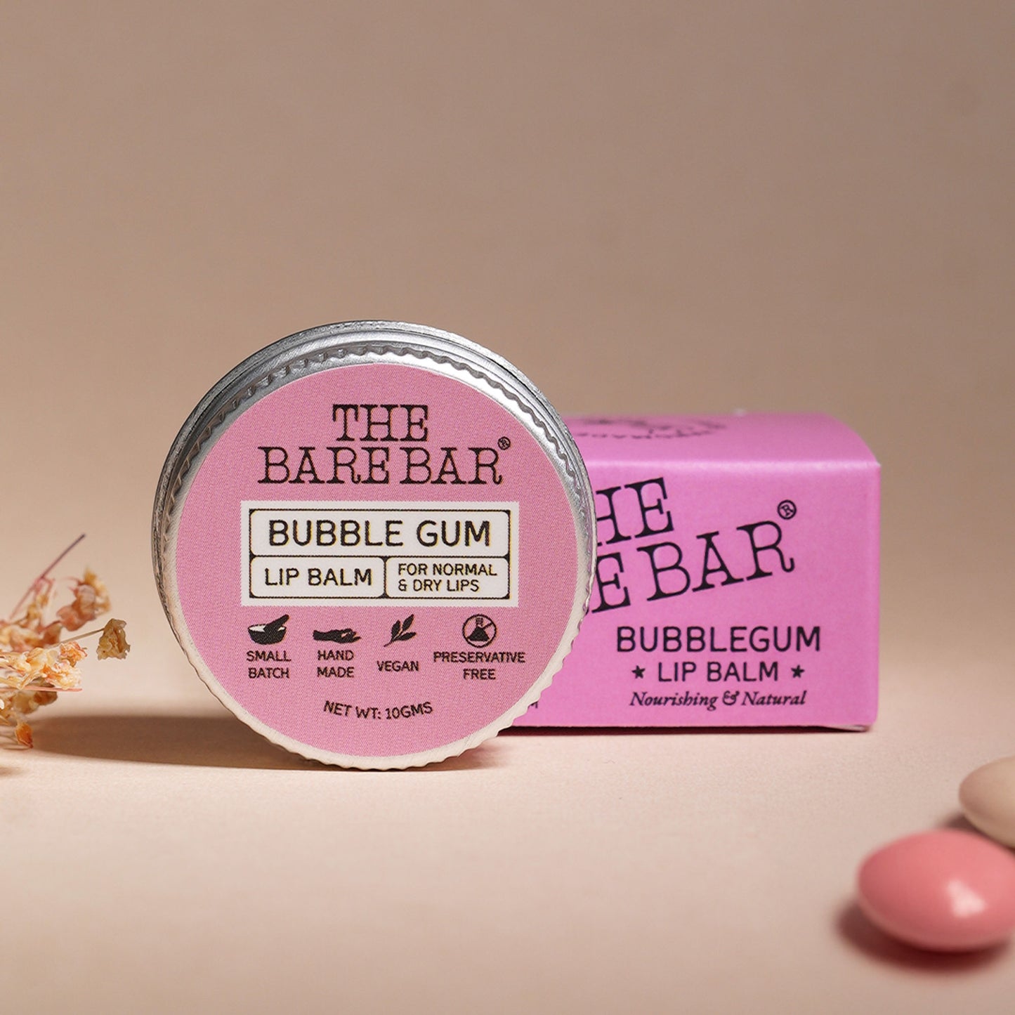 The Bare Bar Berry Blast Lip Balm - Buttery Moisture For Pigmented, Dry Lips - Bubble Gum - Distacart