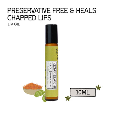 The Bare Bar Kesar Elaichi Lip Oil - Rich Oils for Pigmentation & Lip Healing