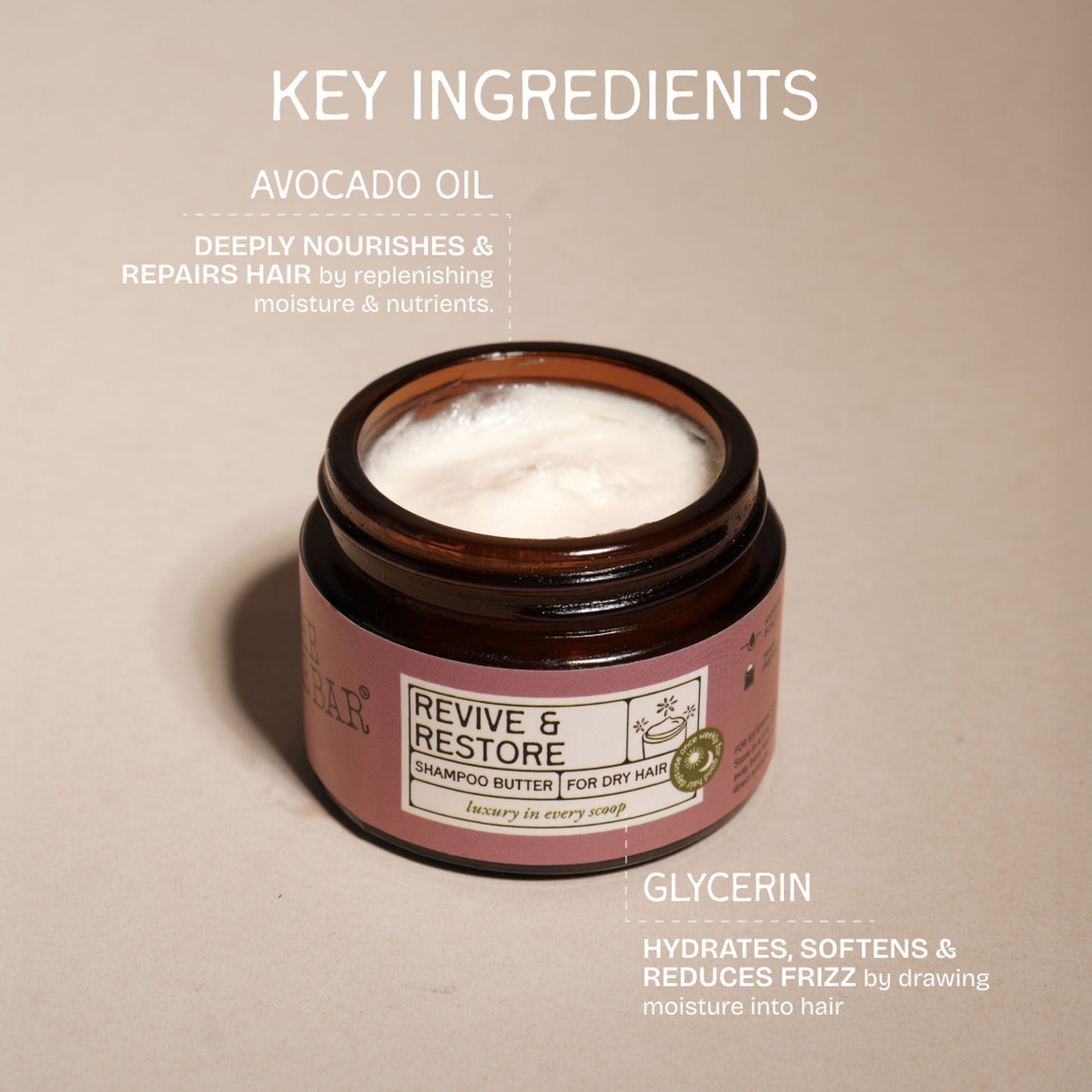 The Bare Bar Revive & Restore Shampoo Butter - Intense Hydration, Frizz Control & Hair Repair - Distacart