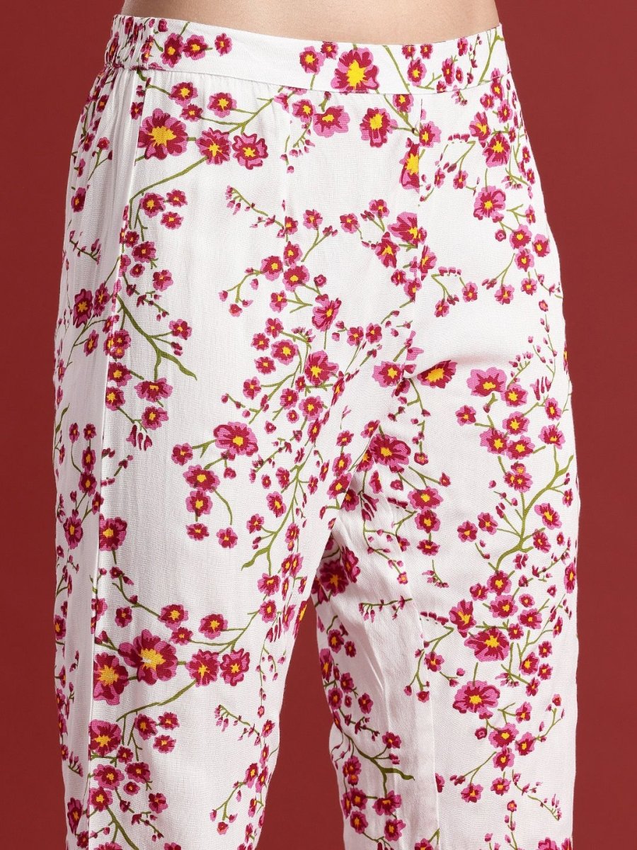 Anouk Women Floral Printed Kaftan Kurta with Trousers
