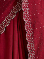 Thumbnail for kasee Embellished Beads and Stones Silk Blend Saree - Distacart