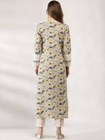 Thumbnail for Anouk Floral Printed Regular Thread Work Pure Cotton Kurta With Trousers & Dupatta