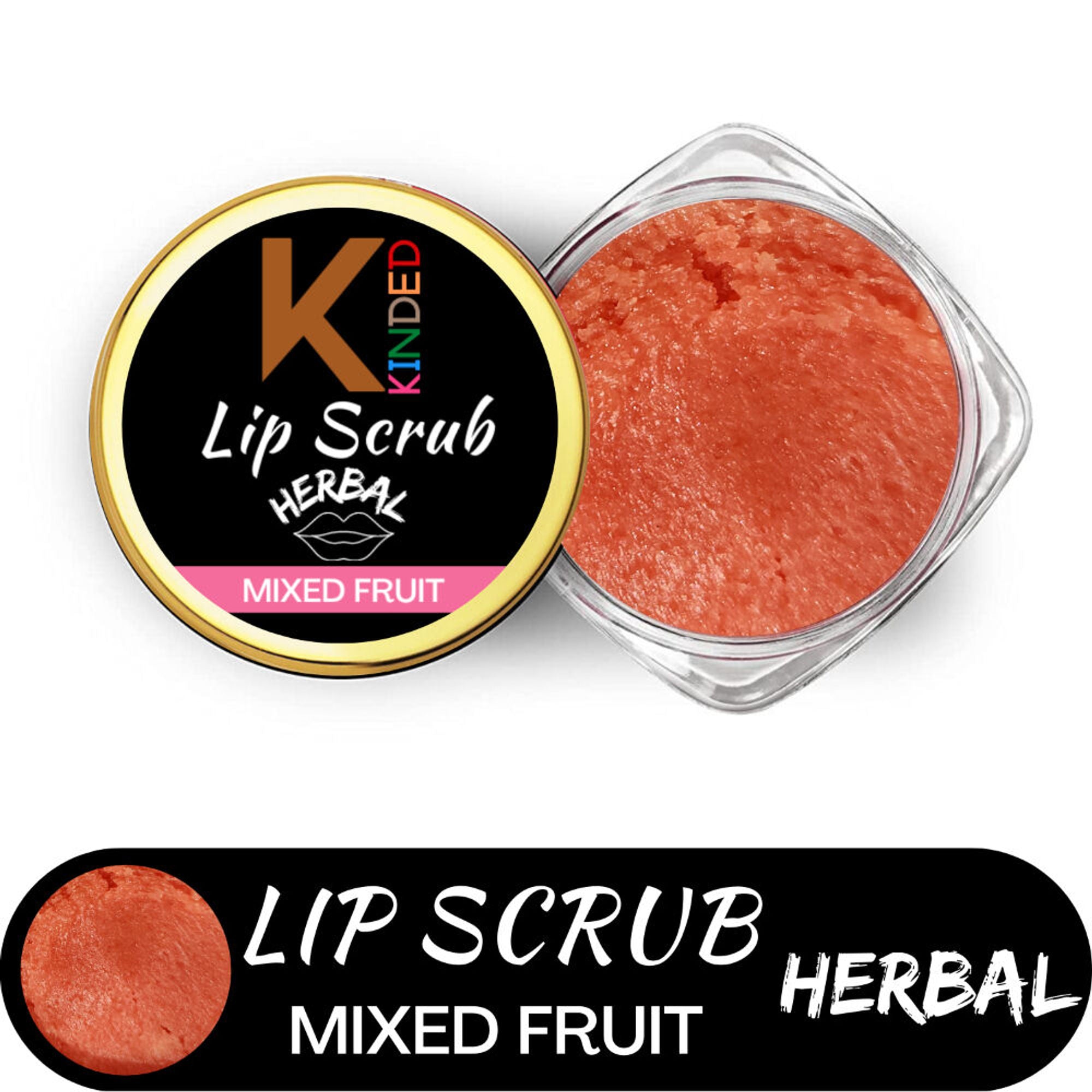 kinded lip sugar scrub herbal exfoliator mixed fruit