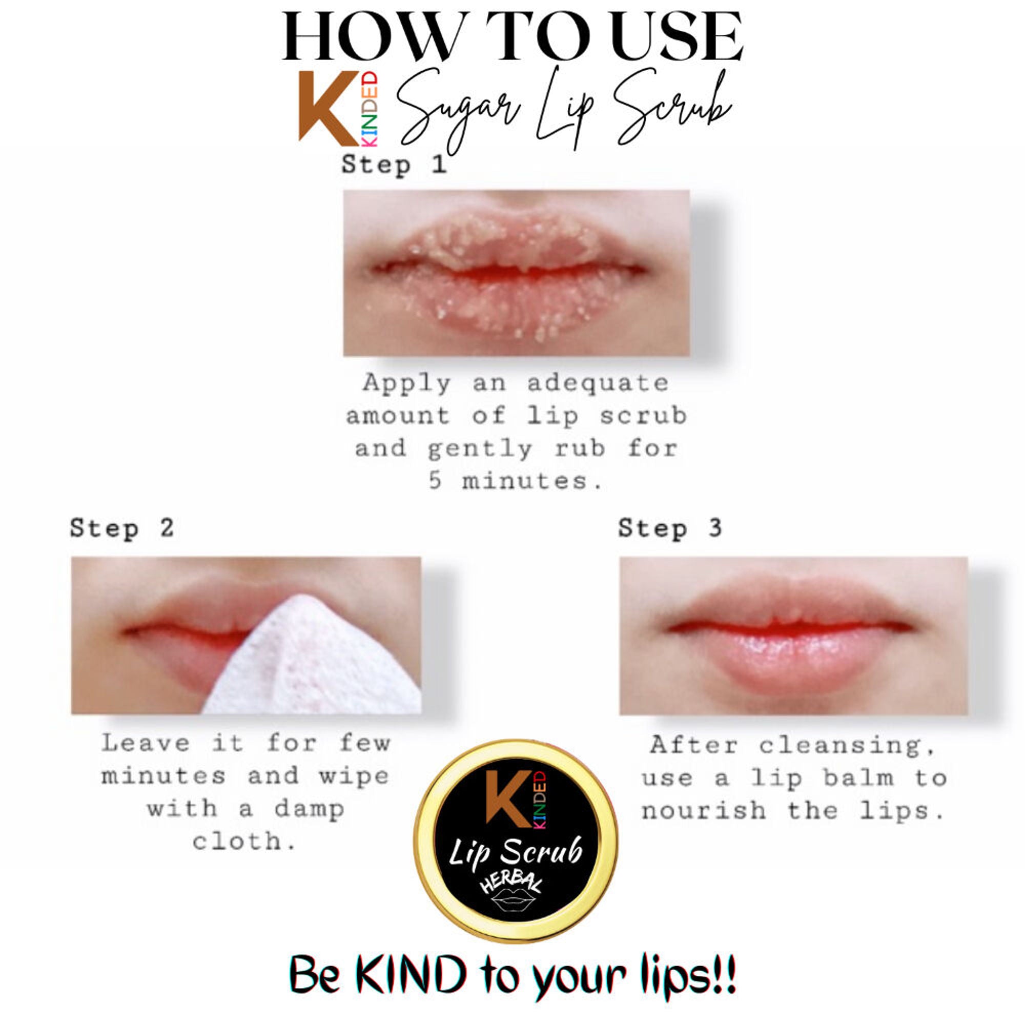 kinded lip sugar scrub herbal exfoliator mixed fruit