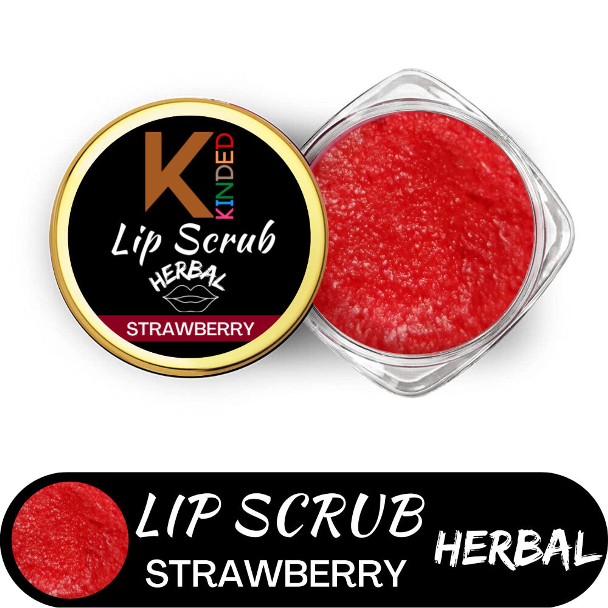 kinded lip sugar scrub herbal exfoliator strawberry