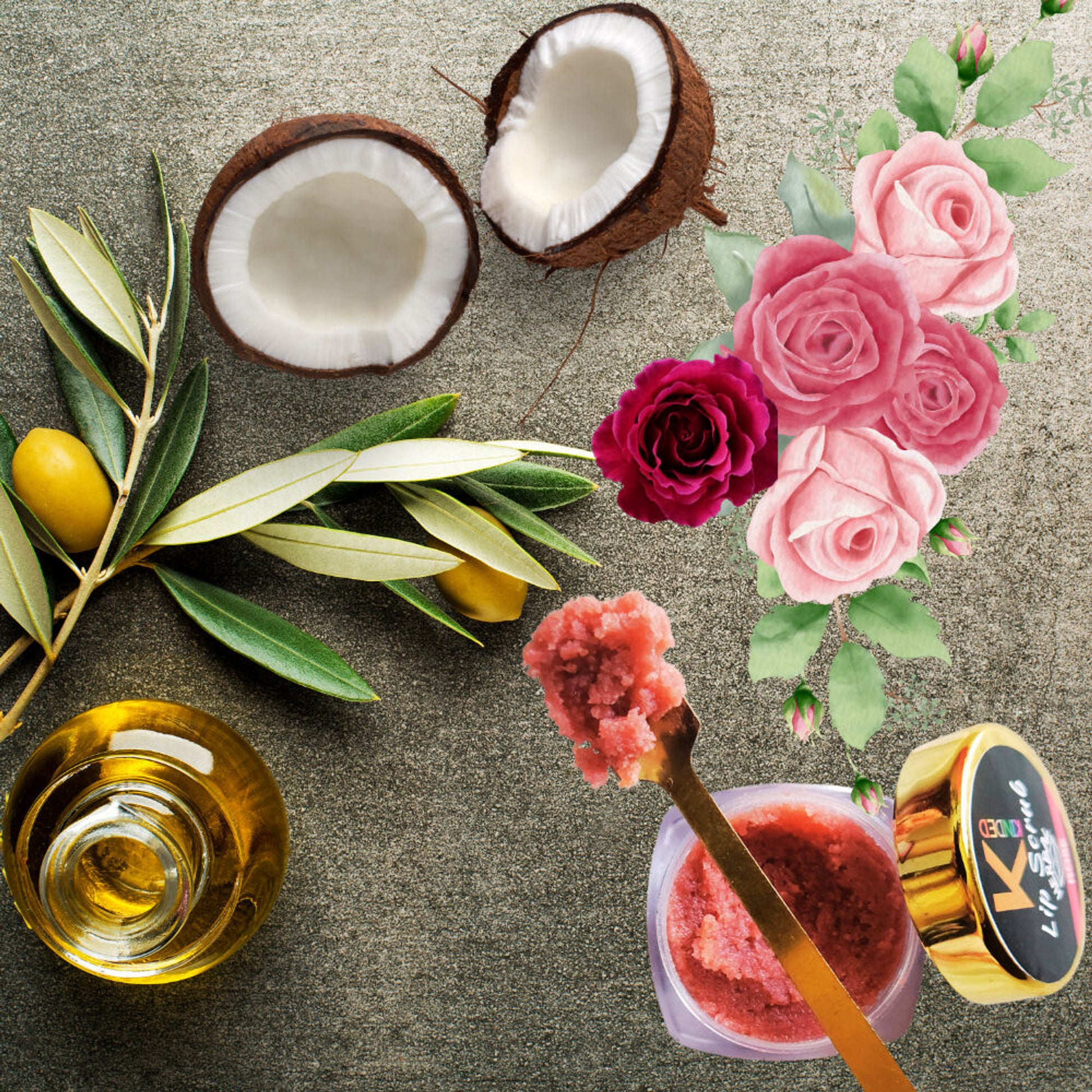 kinded lip sugar scrub herbal exfoliator rose