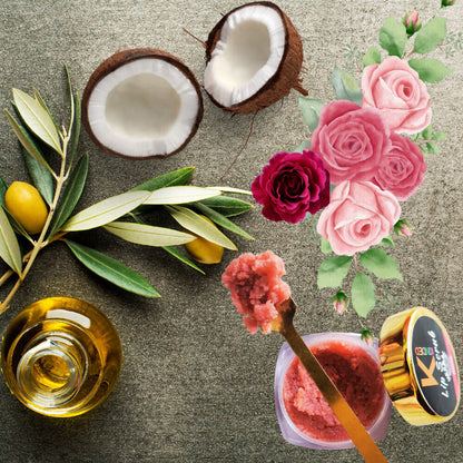 kinded lip sugar scrub herbal exfoliator rose