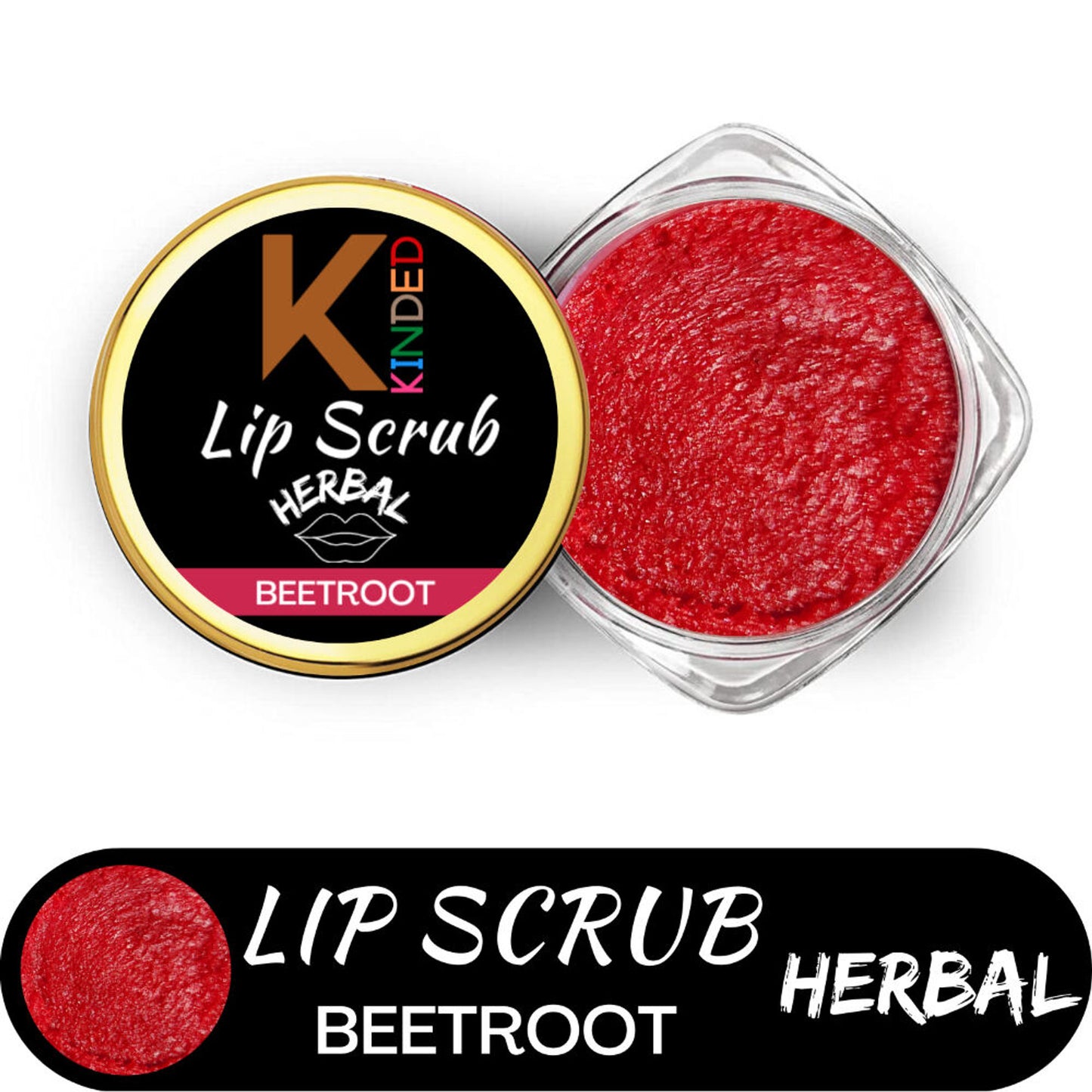 kinded lip sugar scrub herbal exfoliator beetroot