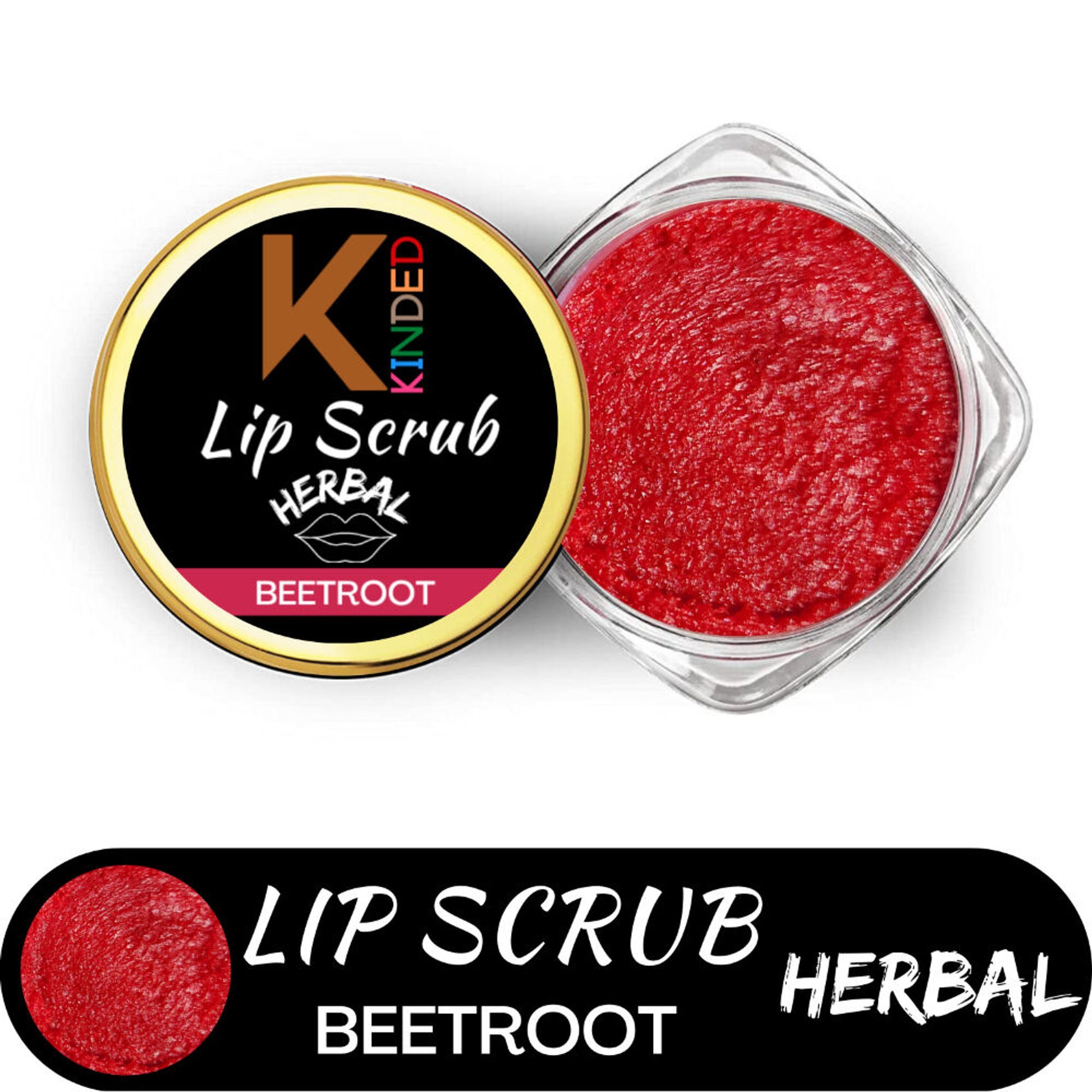 kinded lip sugar scrub herbal exfoliator beetroot