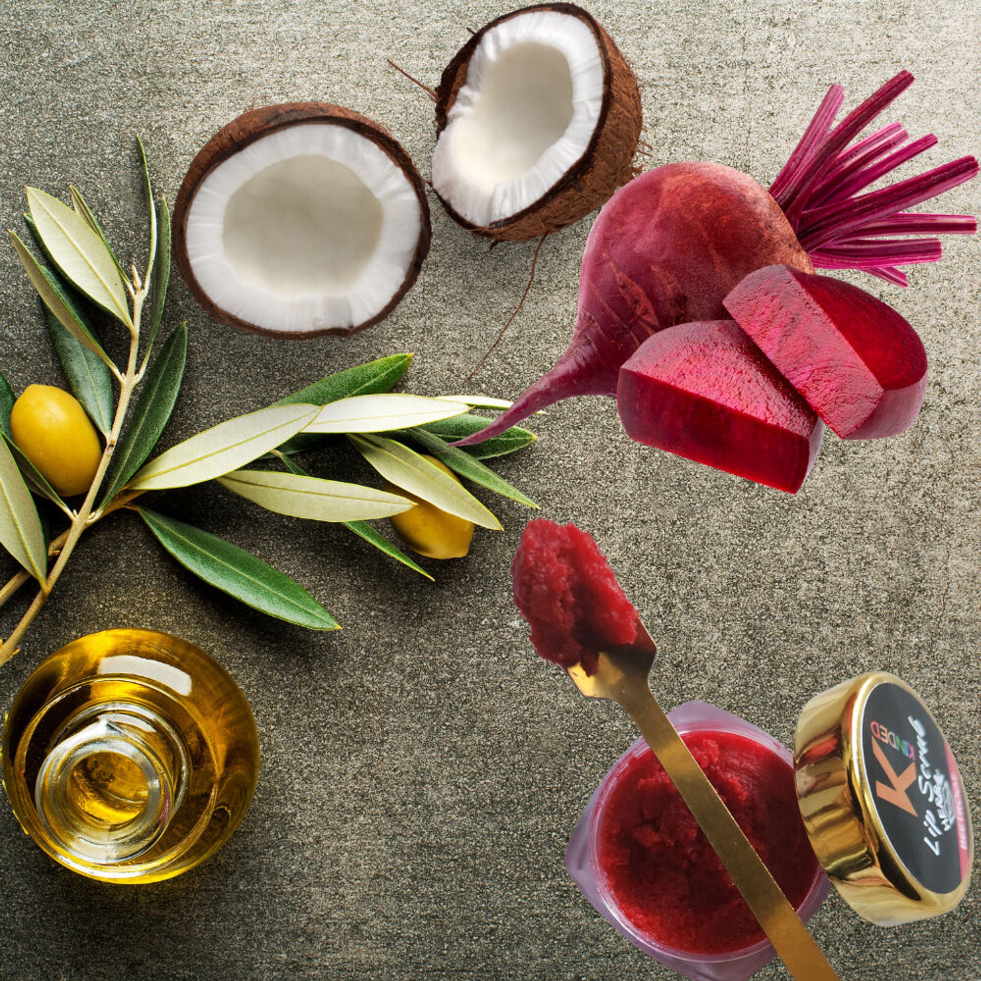 kinded lip sugar scrub herbal exfoliator beetroot