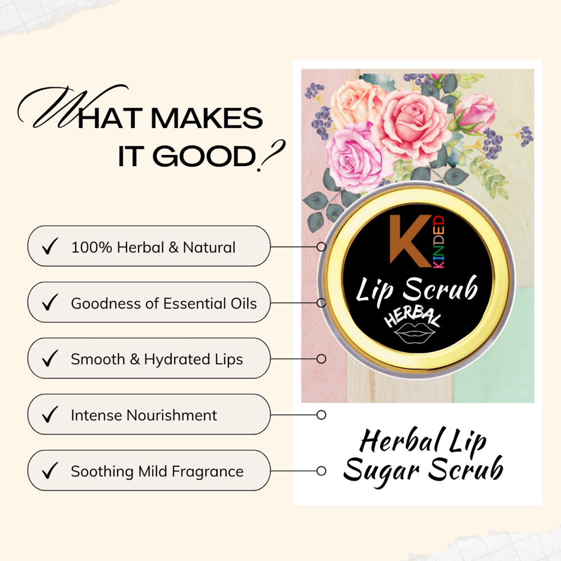 kinded lip sugar scrub herbal exfoliator beetroot