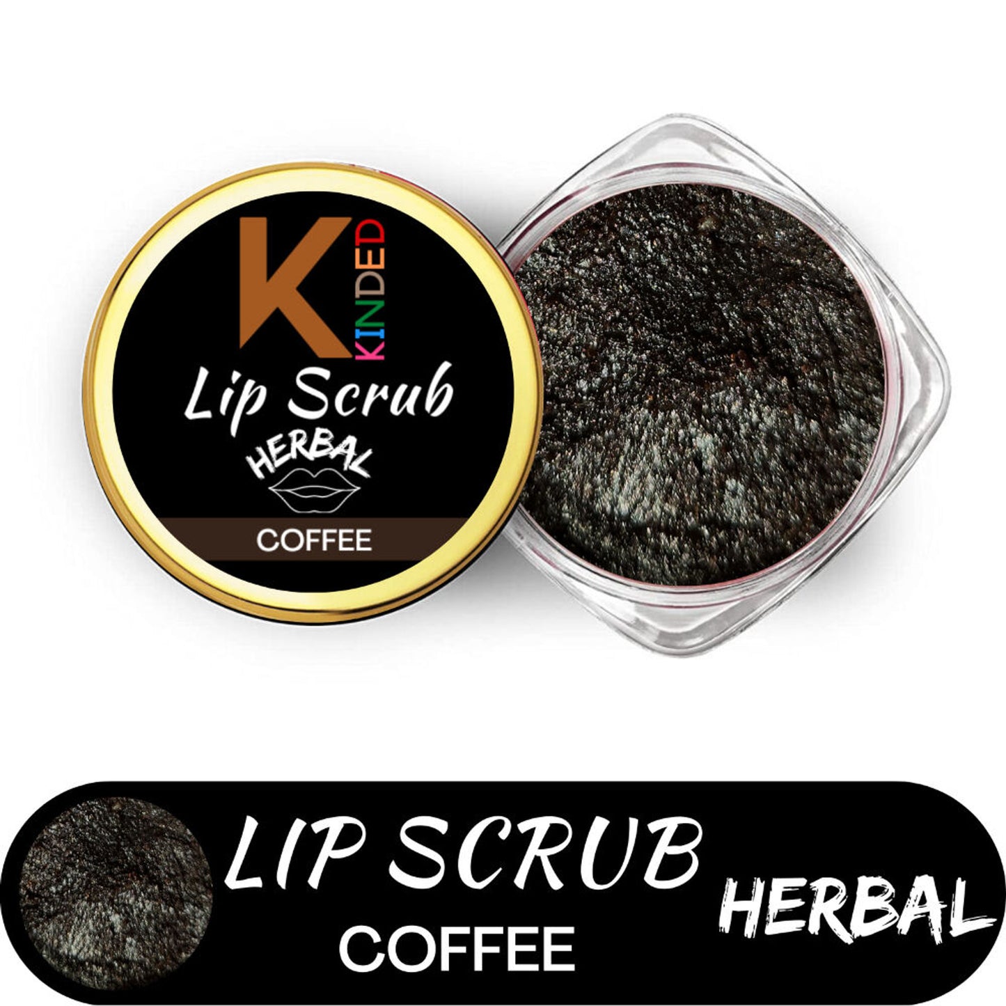 kinded lip sugar scrub herbal exfoliator coffee