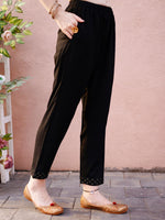 Thumbnail for Kalini Floral Embroidered A-Line Thread Work Kurta with Trousers & Dupatta - Distacart