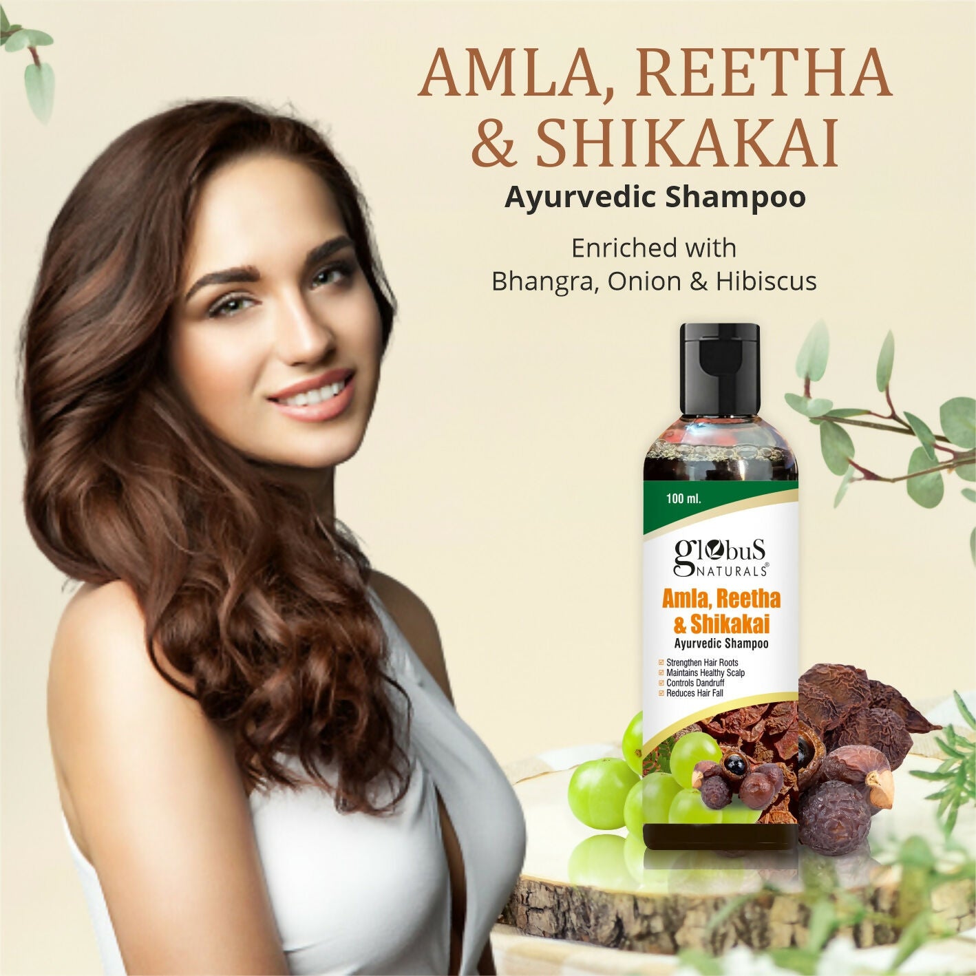 Globus Naturals Amla Reetha Shikakai Shampoo - Distacart