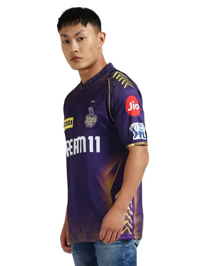 Kolkata Knight Riders Men Purple Printed Half Sleeves Jersey - Distacart