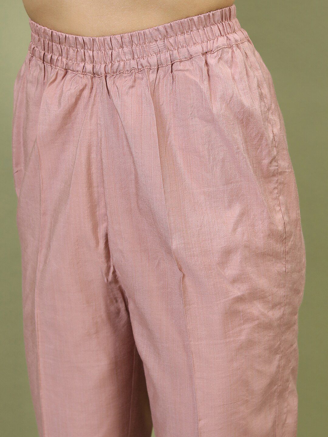 Vishudh Women Pink Kurta with Trousers & With Dupatta