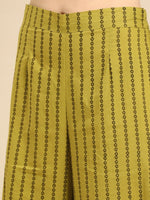 Thumbnail for All About You Women Green Printed Pure Cotton Kurti with Palazzos - Distacart