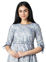 Thumbnail for AURELIA Grey Floral Midi Dress
