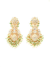 Thumbnail for Kundan Chand Earrings (Gold) - Ruby Raang - Distacart