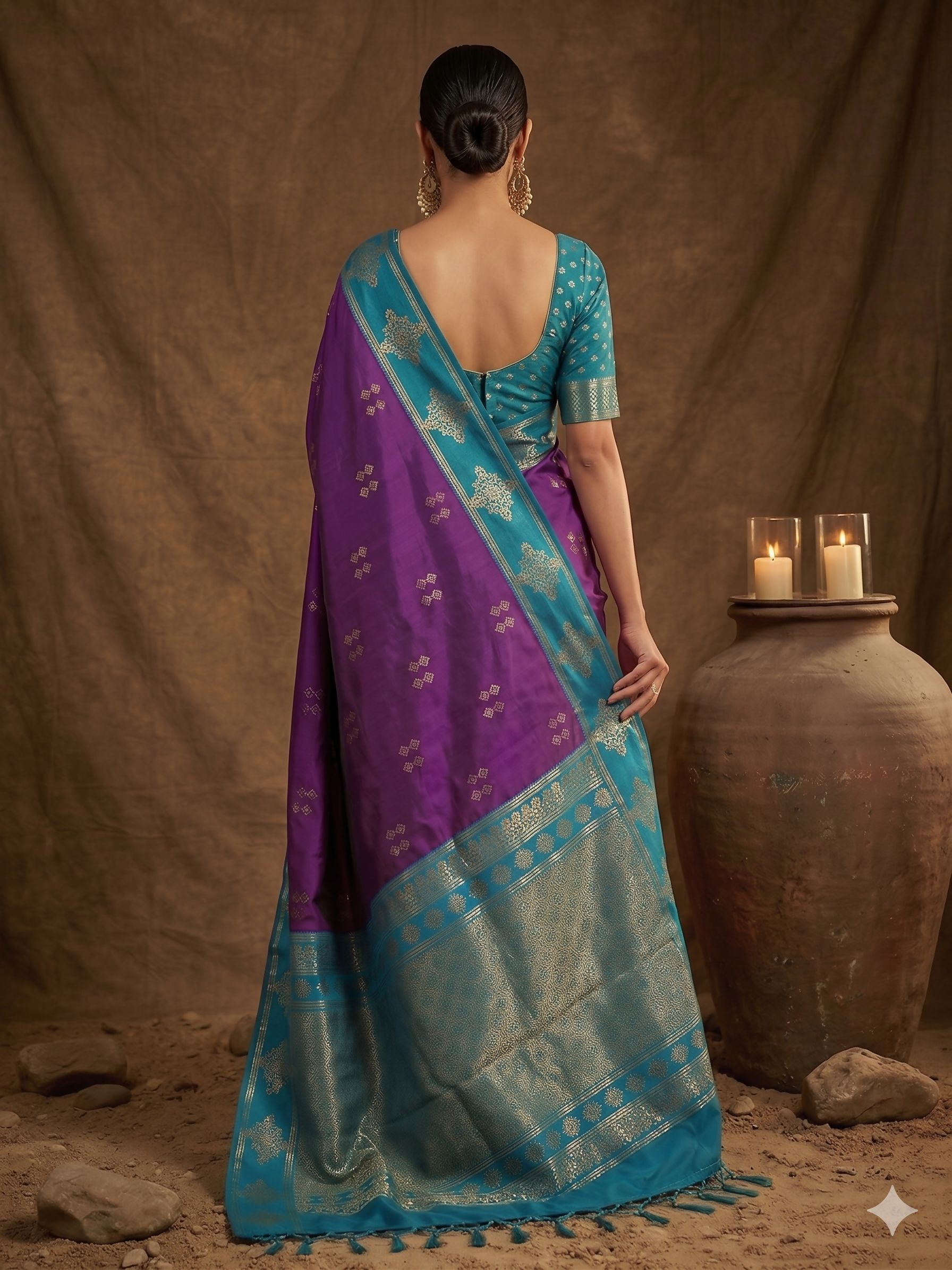 Shree Shyam Fashion Violet Soft Silk Saree - Distacart