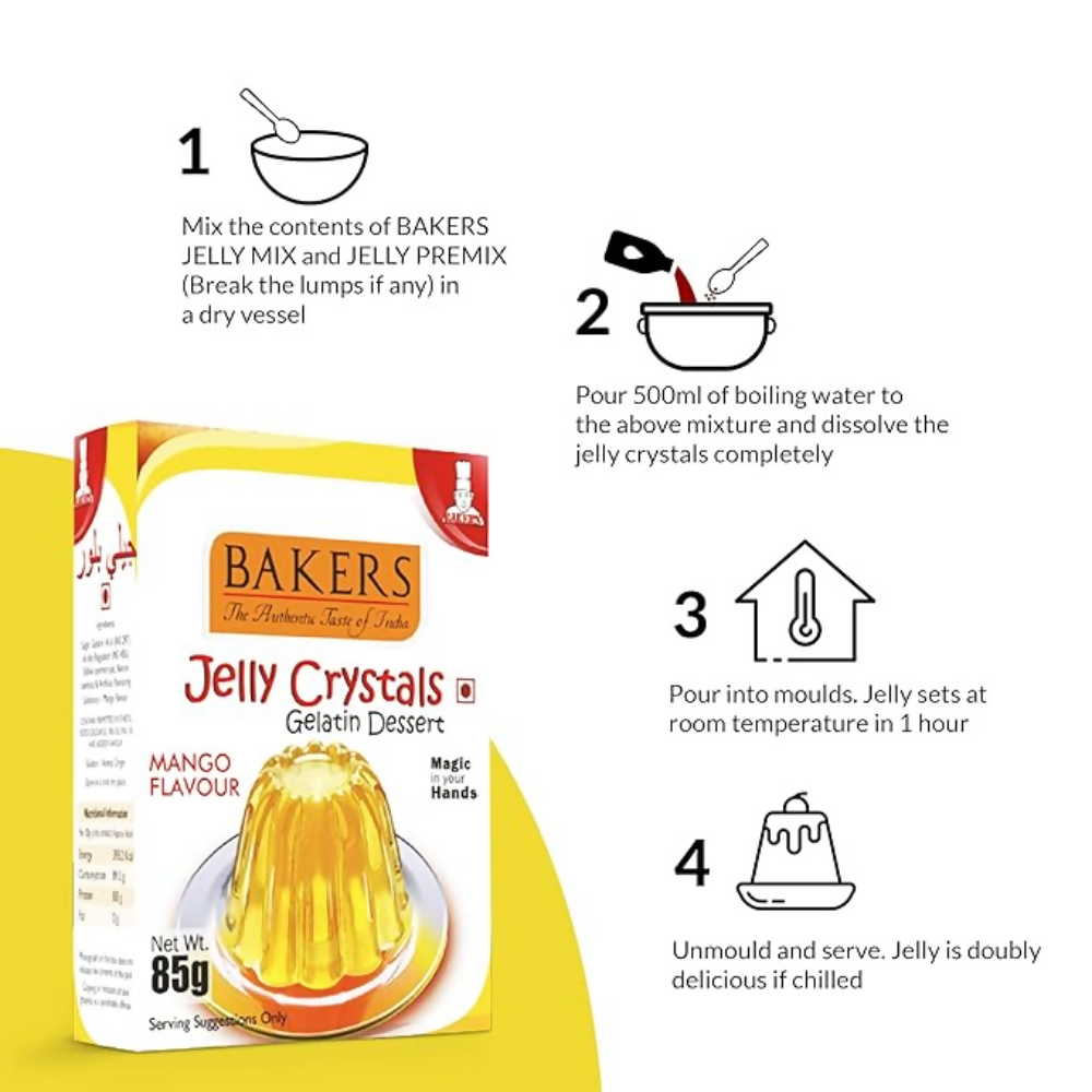 BAKERS Jelly Crystals (Gelatin Dessert) - Mango - Dista