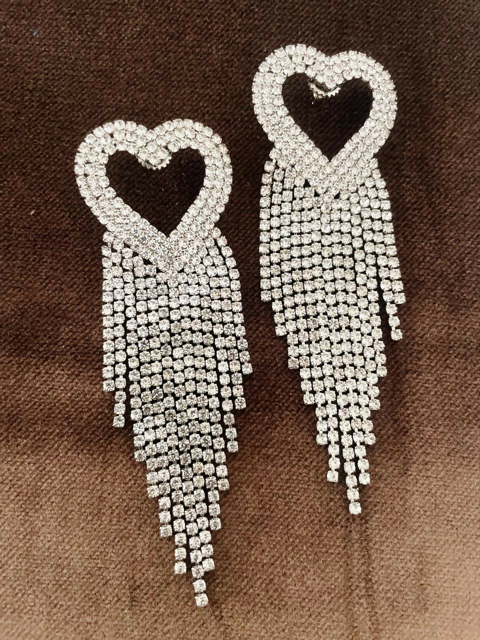 Partywear Zircoin Silver Heart Danglers By House of Ree - Distacart