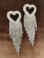 Thumbnail for Partywear Zircoin Silver Heart Danglers By House of Ree - Distacart