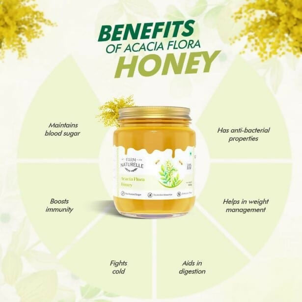 Farm Naturelle Acacia Honey - Raw, Natural, and Unprocessed Forest Honey - Distacart