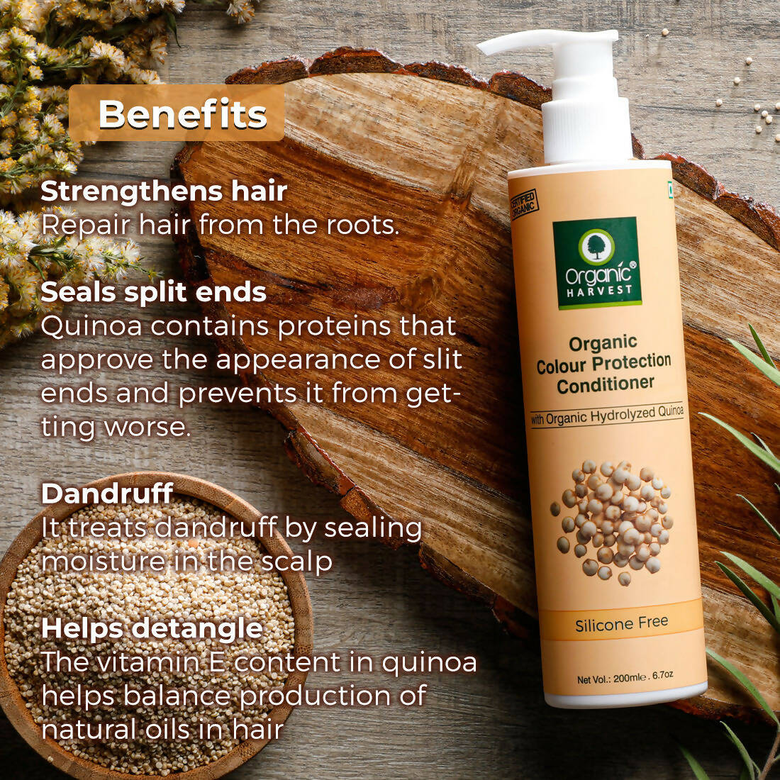 Organic Harvests Organic Color Protect Quinoa Conditioner - Distacart